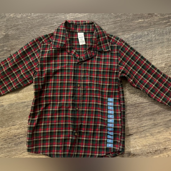 5 for $20‎ ✨ NEW Carter’s boys Christmas holiday plaid long sleeve shirt 4t - Picture 2 of 6